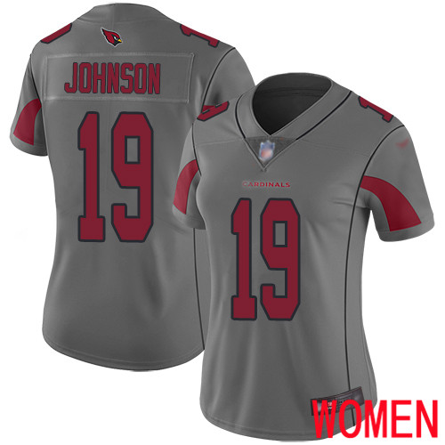 Arizona Cardinals Limited Silver Women KeeSean Johnson Jersey NFL Football #19 Inverted Legend->youth nfl jersey->Youth Jersey